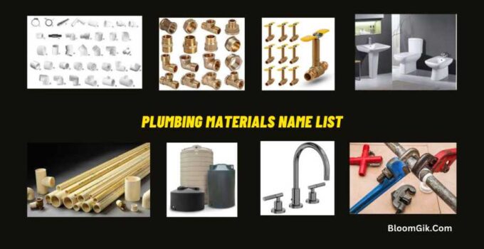 Plumbing Materials Name List