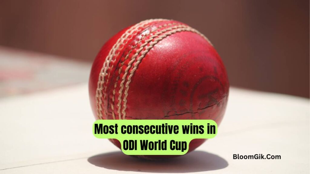 Most consecutive wins in ODI World Cup